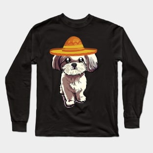 Cute dog shih tzu mexico cinco de mayo Long Sleeve T-Shirt